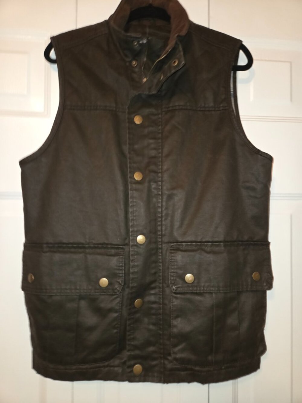 Brown Waxed Cotton Vest (gillet) Size Medium